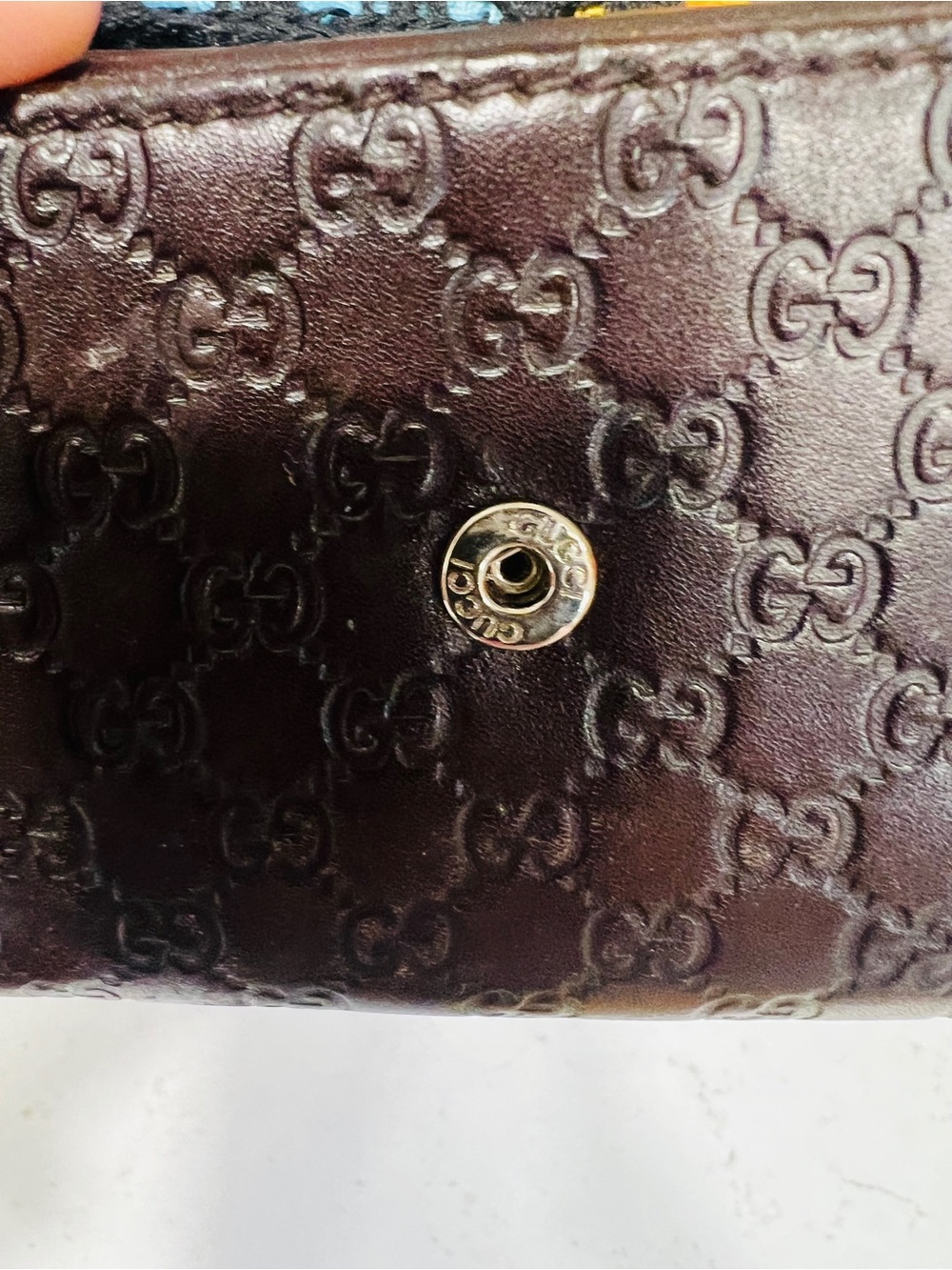 Authentic Gucci Guccissima Leather Wallet w/ Crochet Repair Brown Coin Wallet - Picture 8 of 9